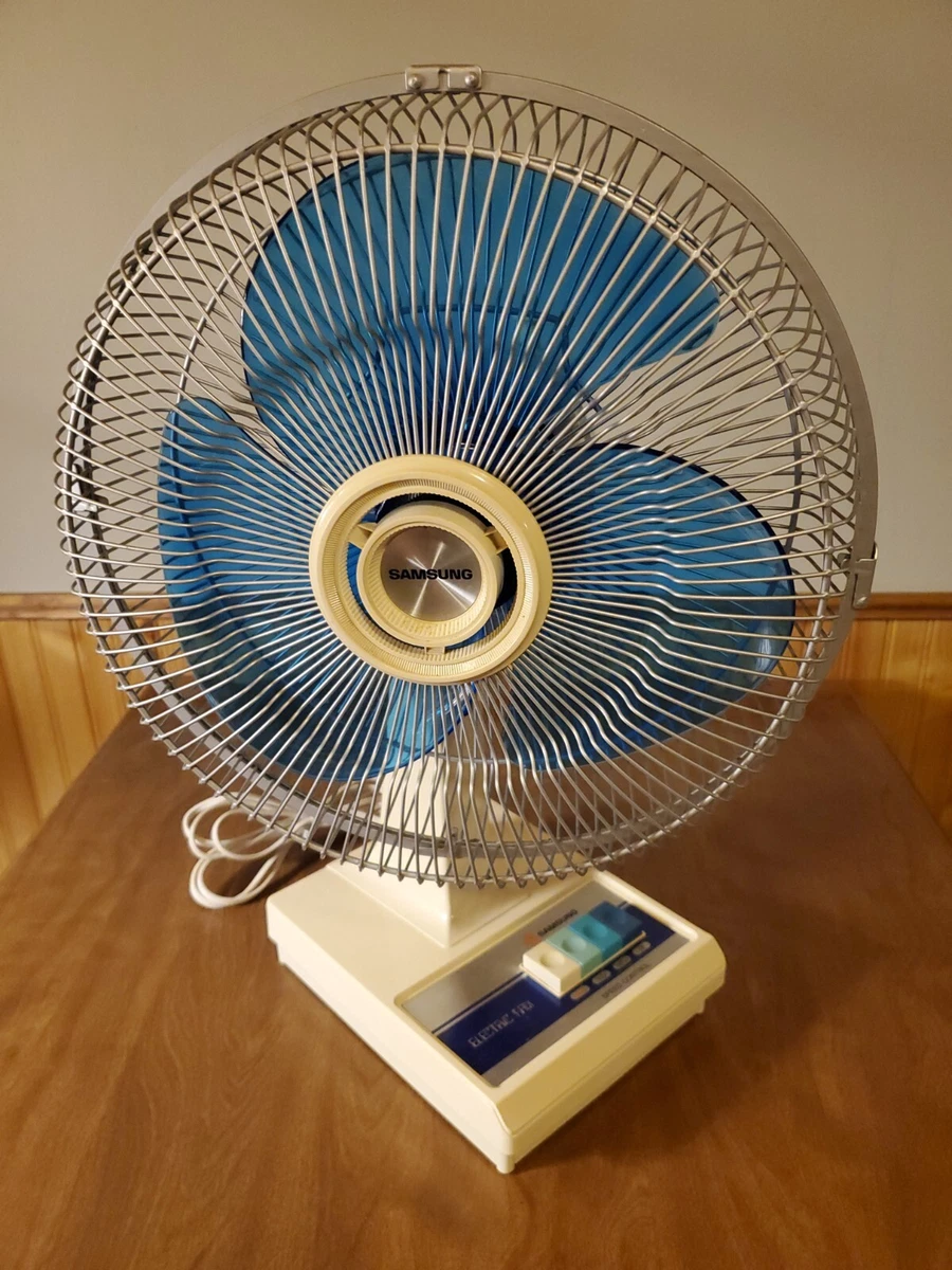 Vintage SAMSUNG Electric 3 Speed Tabletop Oscillating Fan SF 1200A