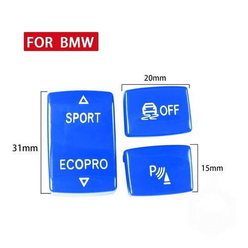 3pcs Blue Shift Gear Position Panel Button Cap For BMW 1 2 3 4 Series 2014-2018 - Picture 2 of 10