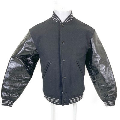 PRL Applique Leather × Wool Stadium JKT