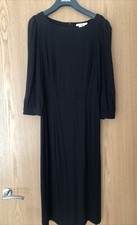 Boden UK 10 Dress Black Long Sleeve Jersey Pockets Work Office