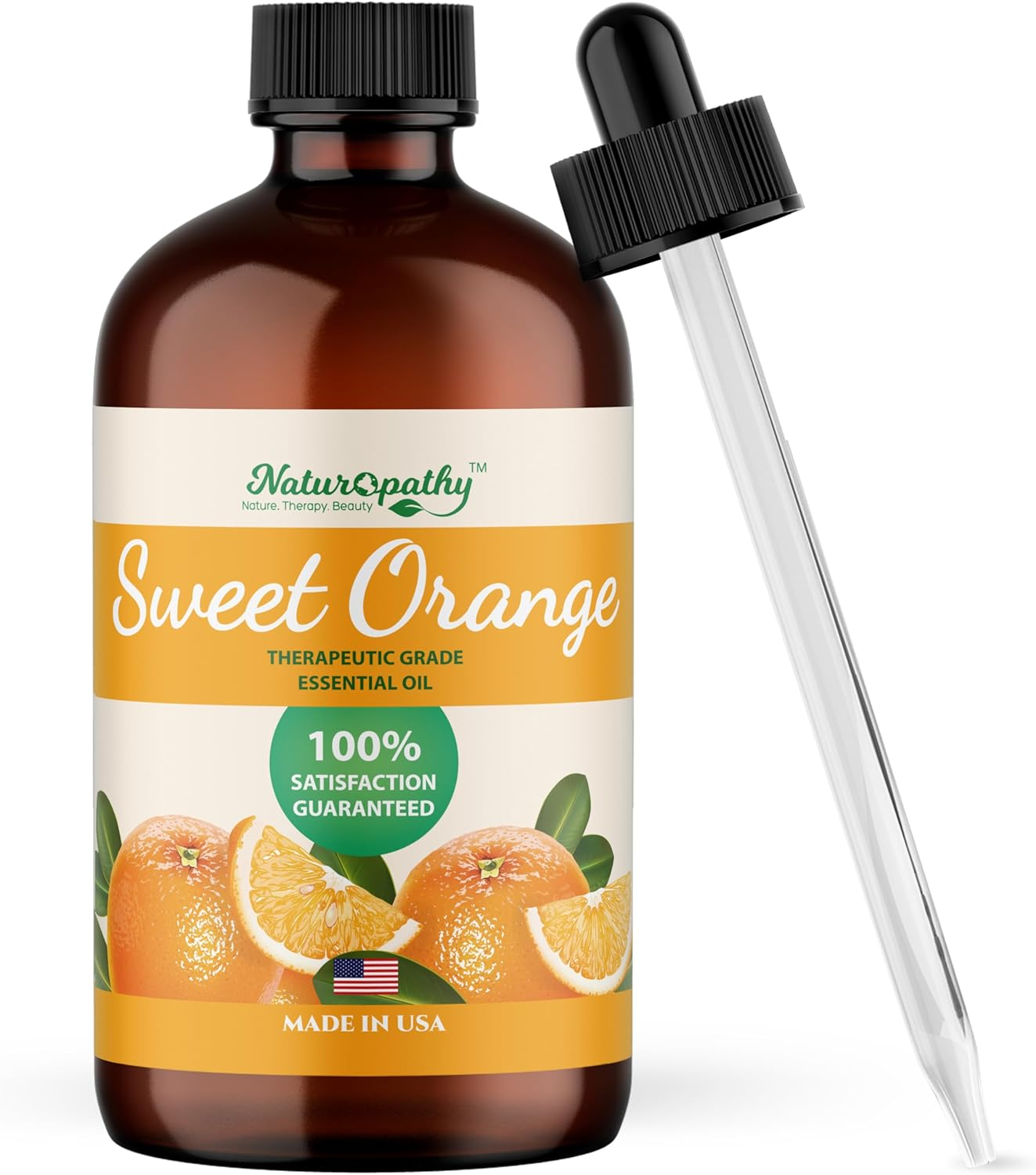 Sweet Orange Essential Oil Therapeutic Grade Premium Quality Oil with Glass Drop