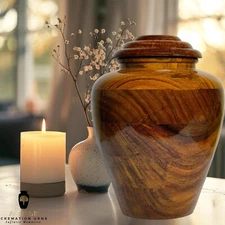 Wooden Urns for Human Ashes Adult Male Female - Cremation Urn Large Wood Urn Box
