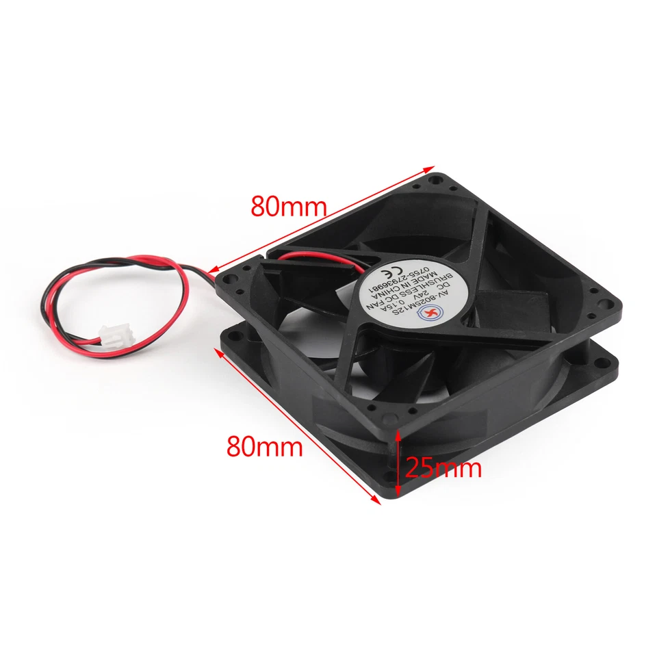 10PCS DC Brushless Cooling PC Computer Fan 24V 8025s 80x80x25mm 0.15A 2 Pin Wire - Bild 4 von 4