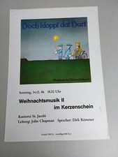 Plakat Hoch kloppt dat Hart 1986 Plattdeutsche Weihnachtslieder Original  TOP!