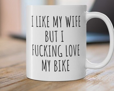 Tazza Da Caffè In Ceramica Panvola 325 Ml Con Frase Divertente 'I Prefer Life Behind Bars' Per Ciclisti E Motociclisti, Stampata Fronte/retro, Lavabile In Lavastoviglie E Microonde