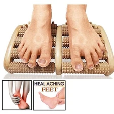 Wooden Foot Roller Reflexology Massager Spa Anti Cellulite Leg Care Durable Tool