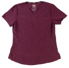 Dickies Womens Work scrub workwear sz SM Burgandy red medical