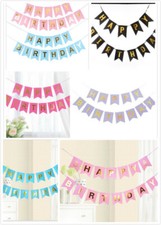 Happy Birthday Banner with Shiny Foil Gold Letters Birthday Party Decoration