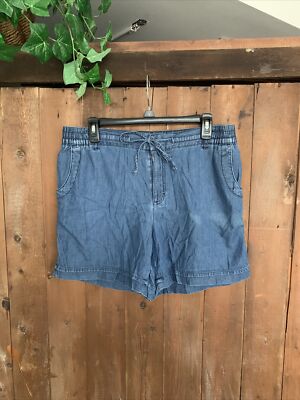GLORIA VANDERBILT Womens Sz 10 Flowy Loose Leg Elastic Waist Shorts EUC 