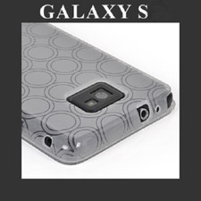 Housse étui Coque TPU GEL Silicone Samsung Galaxy S1 GT-i9000 effet cercle blanc