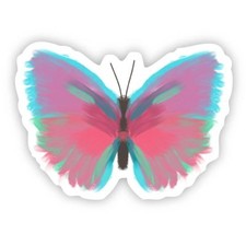 Butterfly Multicolor Painting Vinyl Sticker