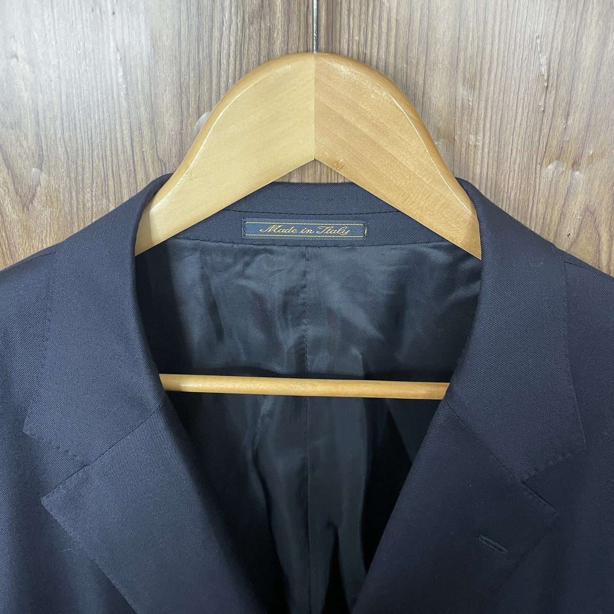 Trussini Blazer Jacket Mens 50L Black Super 100s Wool Silver