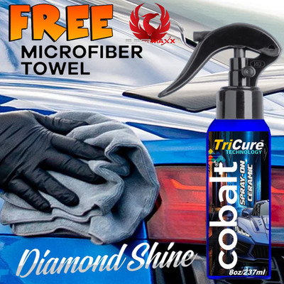 COBALT CERAMIC CAR COATING SUPERIOR HIGH GLOSS PAINT PROTECTION - 8 OUNCE KIT