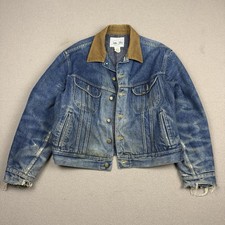 Vintage Lee Storm Rider Faded Denim Jacket Blanket Lined 70s USA Size 48 Fits XL
