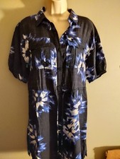 Simply Vera Vera Wang Beach Dress Cover Up Cottage Core Blue Tie Dye Size M