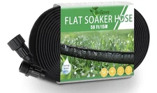 Flat Soaker Hose 50ft Heavy Duty Double Layer Design Drip Irrigation Hose 80%