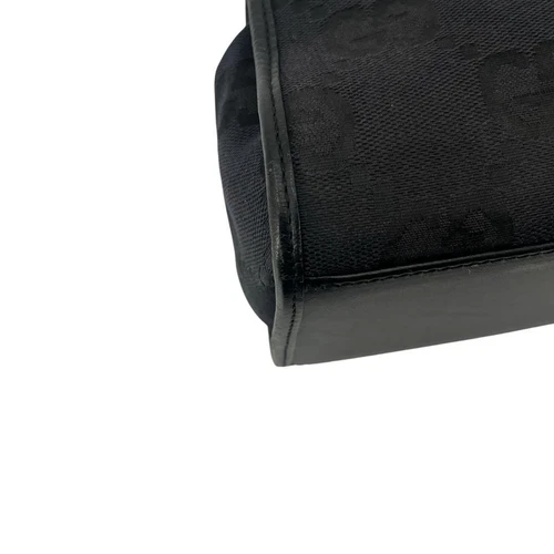 GUCCI Jackie Bolso de Hombro Bolso de Mano GG Lona Cuero Negro Usado Excelente+ - Imagen 7 de 18