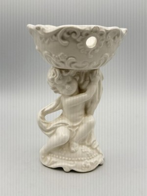 VTG Inarco Japan Cherub Angel Planter Pedestal Bowl E-3072 White