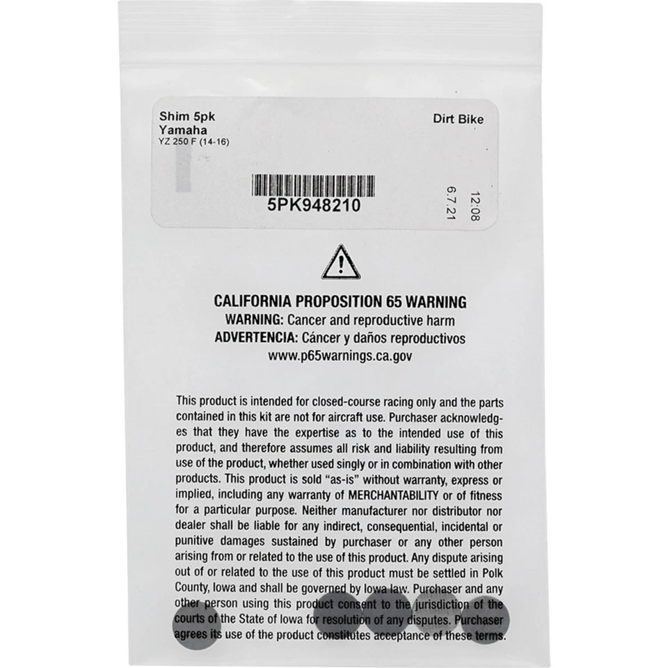 Hot Cams 5 Pack 9.48mm x 2.10mm Valve Shim Kits For Yamaha 5PK948210 Foto 4 de 4