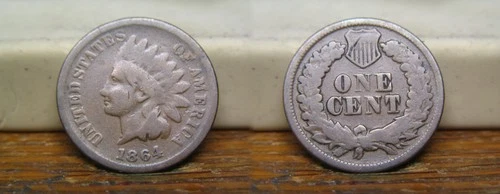 1864-L INDIAN HEAD CENT PENNY 1864L POINTED BUST US COIN