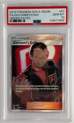 2019 POKEMON SUN & MOON HIDDEN FATES #67 FA/GIOVANNI'S EXILE PSA 10 GEM MINT