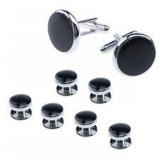 8 Pcs Dress Shirt Buttons Studs Wedding Cuff Links Mens for Shirts