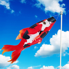 46-Inch Realistic Red Koi Fish Windsock for Outdoor Decor and Festivals