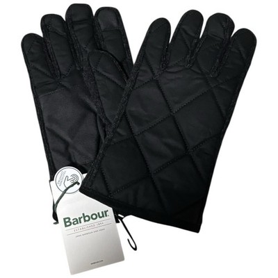 Barbour Men s Quilted Touch-screen Gloves Black Waxed Size XL New Genuine