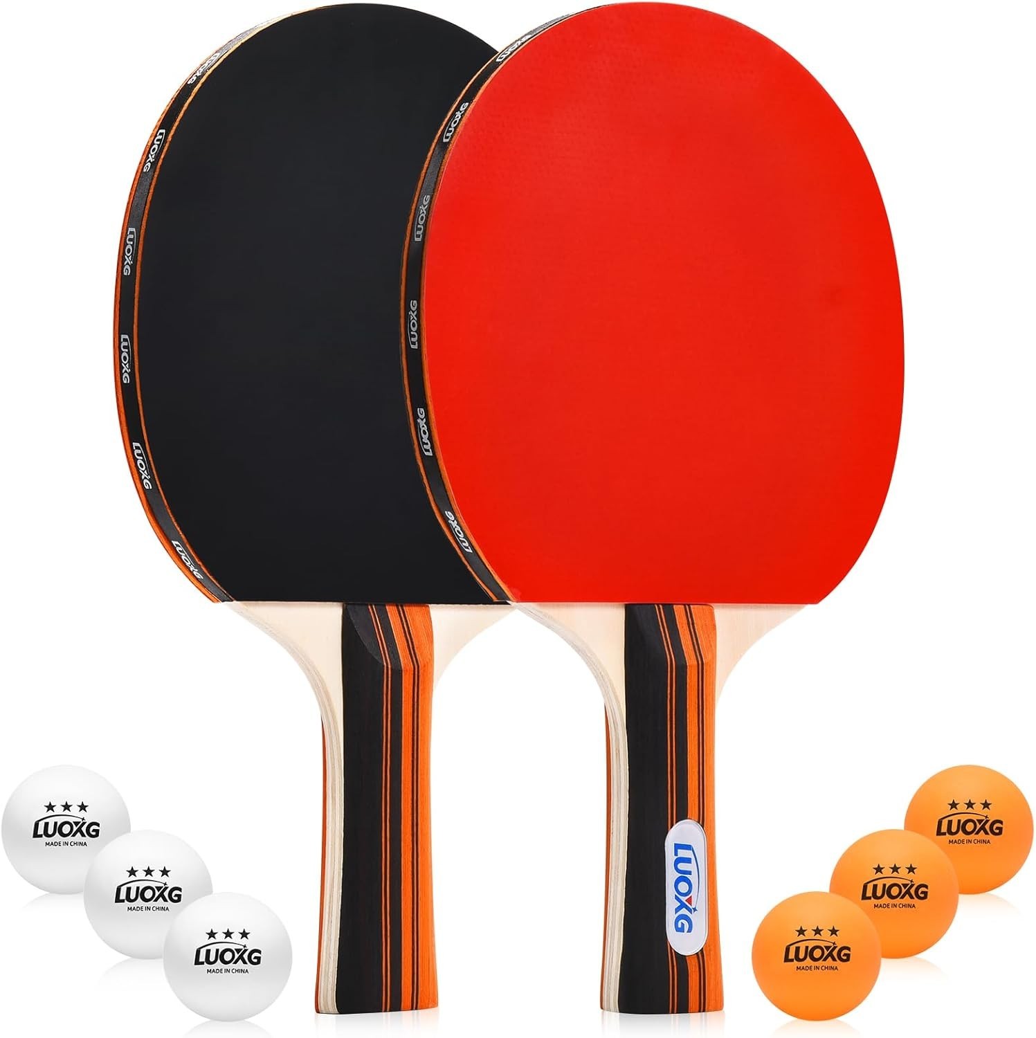 Ping Pong Paddles, Ping Pong Paddles Set of 2, Includes Paddles and Balls, Table