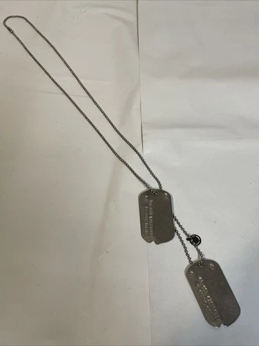 WW2 US Military Dog Tag Set US Army Sets Bead Chain Vet Smith T43-44 Tetanus Vtg