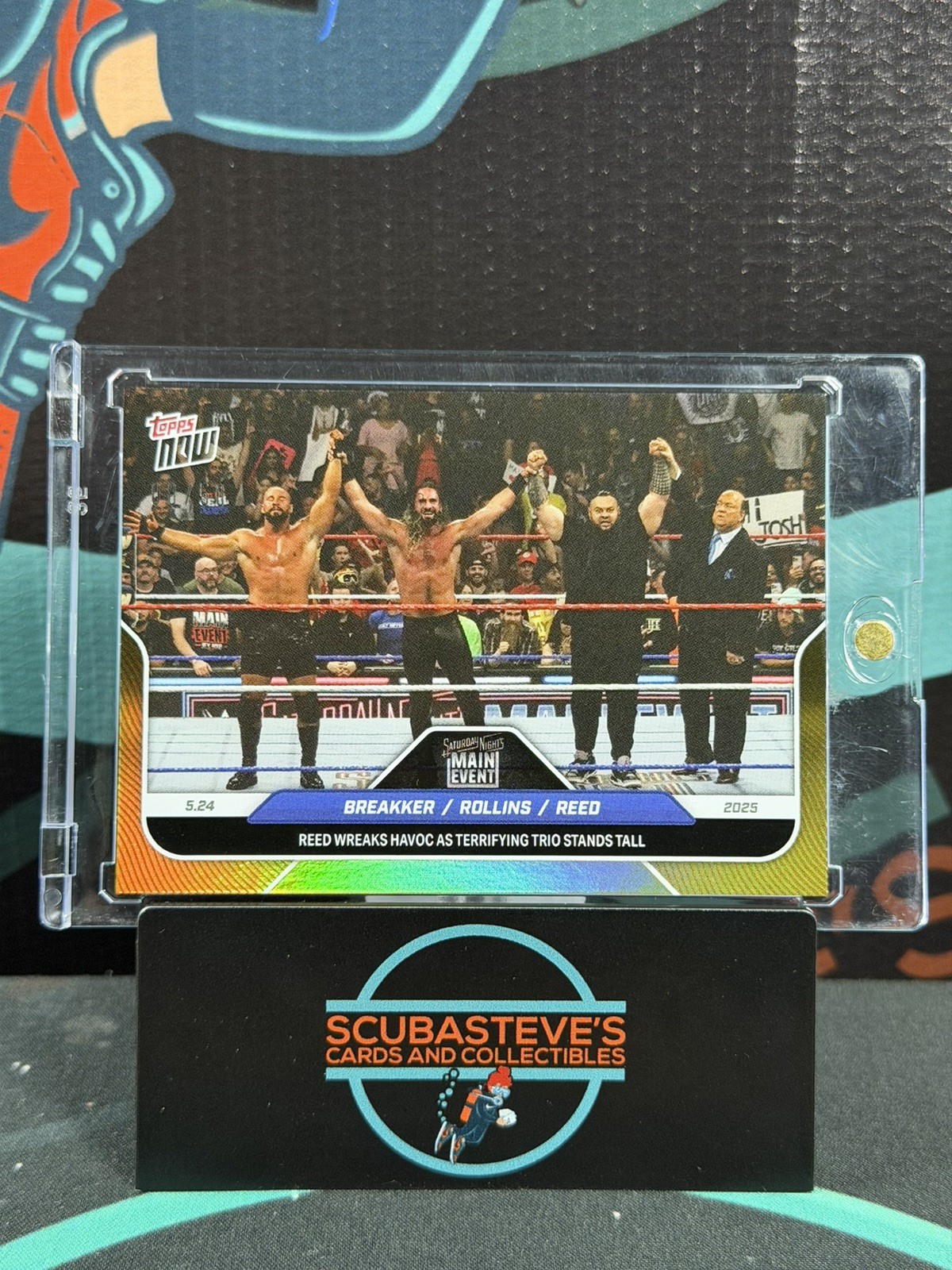 2025 Topps Now WWE Bron Breakker Seth Rollins Bronson Reed #54 Gold /50