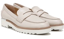 Franco Sarto Cedra Blush Leather Waffle Bottom Loafers WM 8.5 Nude Preppy