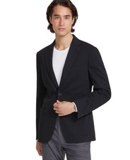 Calvin Klein Mens Slim fit Sport Coat Blazer 36 R Black Solid Stretch