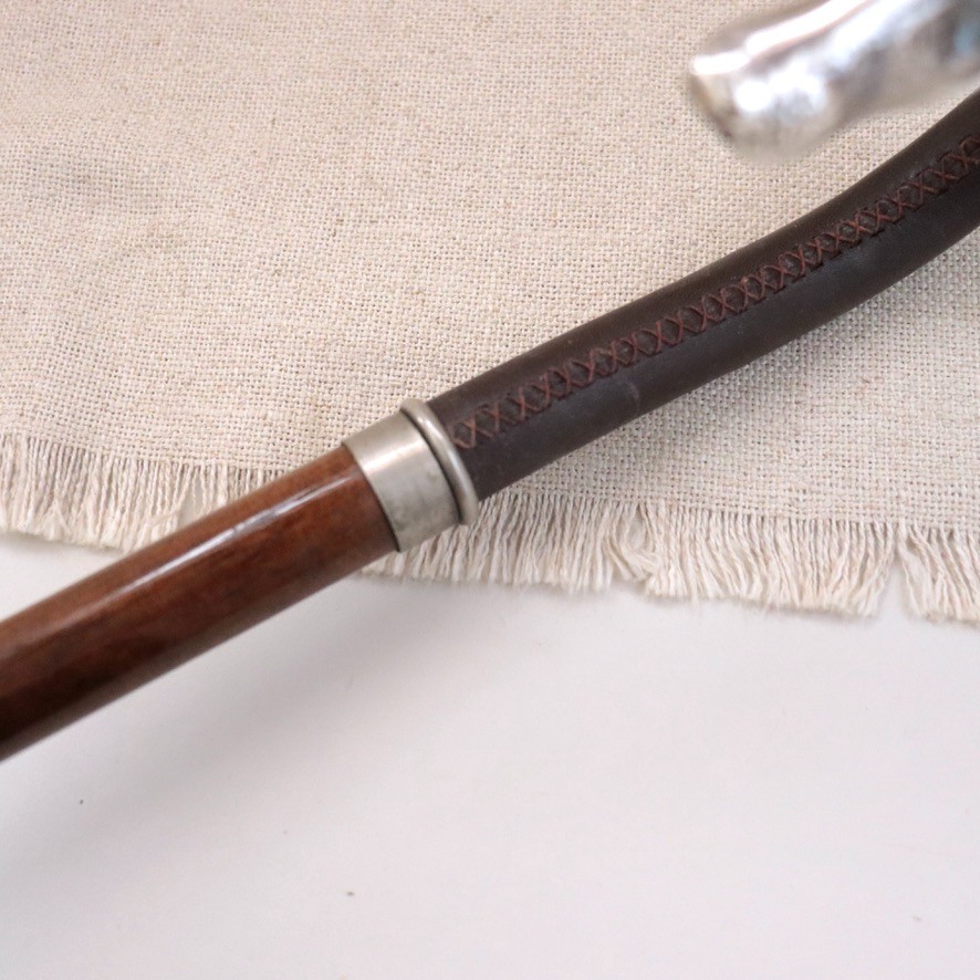 Solid Silver Greyhound Dog Cane Walking Stick Vtg… - image 20