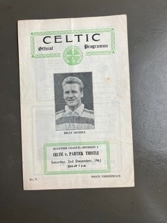Celtic v Partick Thistle 2nd Dec 1961 Scottish League Div 1
