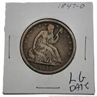 1847 O New Orleans Seated Liberty Silver 50C Half Dollar Coin Large Date