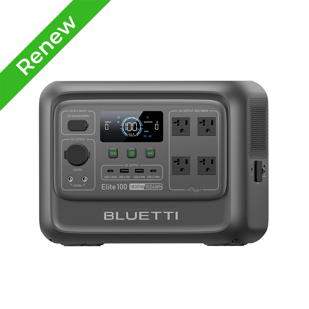 BLUETTI Elite 100 V2 1024Wh 1800W Portable Power Station Certified Refurbished