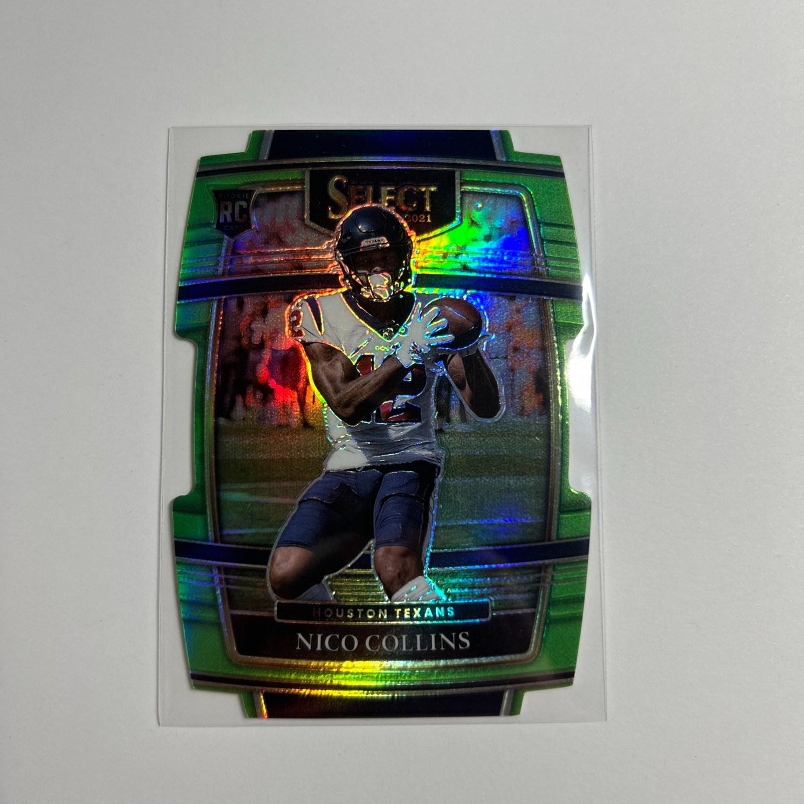 2021 Panini Select - Concourse Nico Collins - Green & Yellow Die-Cut (RC) (/349)