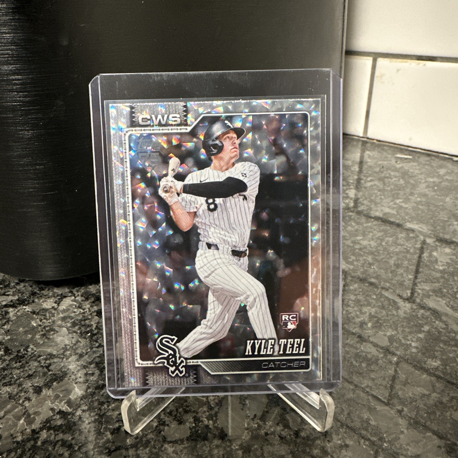 2026 Topps #201 Kyle Teel Silver Crackleboard Foil Board White Sox Rookie