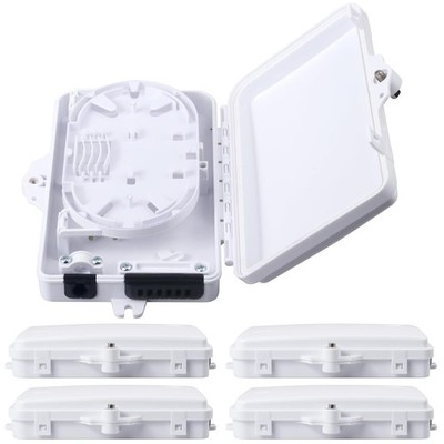 5-Pack 4 Core FTTH Fiber Distribution Enclosure, Fiber Optical Terminal Split...