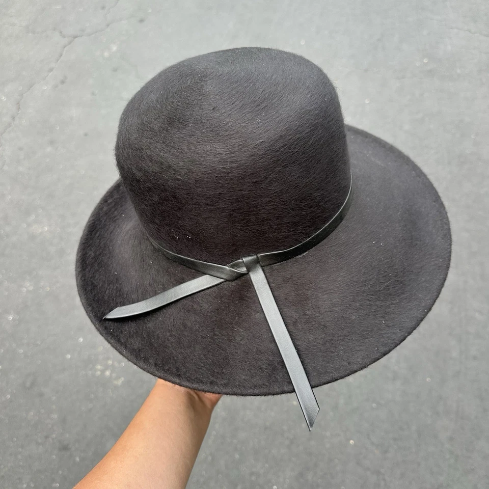 Sombrero cubo ala ancha vintage para mujer Mr John clásico de lana negra EE. UU. Foto 2 de 4