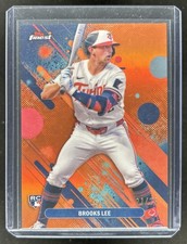 2025 Topps Finest Brooks Lee Common RC Orange Refractor Rookie #/25 Twins