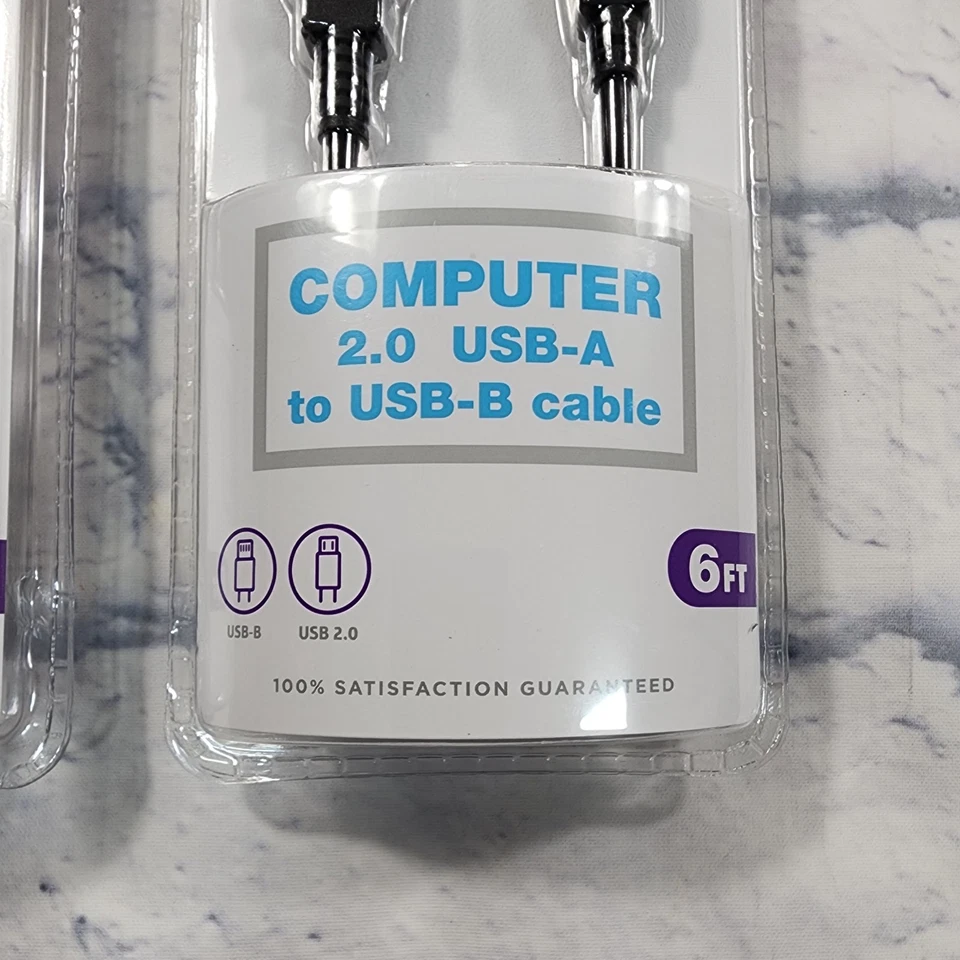 Infinitive USB-A a USB-B Cable USB 2.0 6 PIES LOTE DE 2 Foto 2 de 4