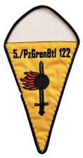 Bundeswehr Bw Wimpel 5./PzGrenBtl 122 Abzeichen Panzergrenadiere