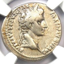 Augustus AR Denarius Silver Octavian Roman Coin 27 BC - 14 AD - Certified NGC VF