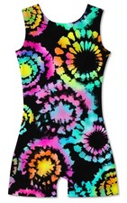 Gymnastics Leotards for Girls Biketard Tie-Dye Swirl Size 4-5 Years Old Littl...