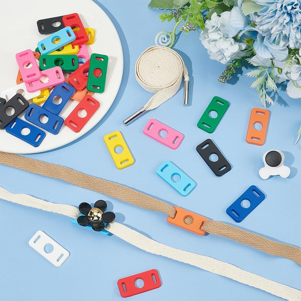 36Pcs 9 Colors Shoe Lace Charms Colorful Shoelaces Decorations Clips PVC Shoe La