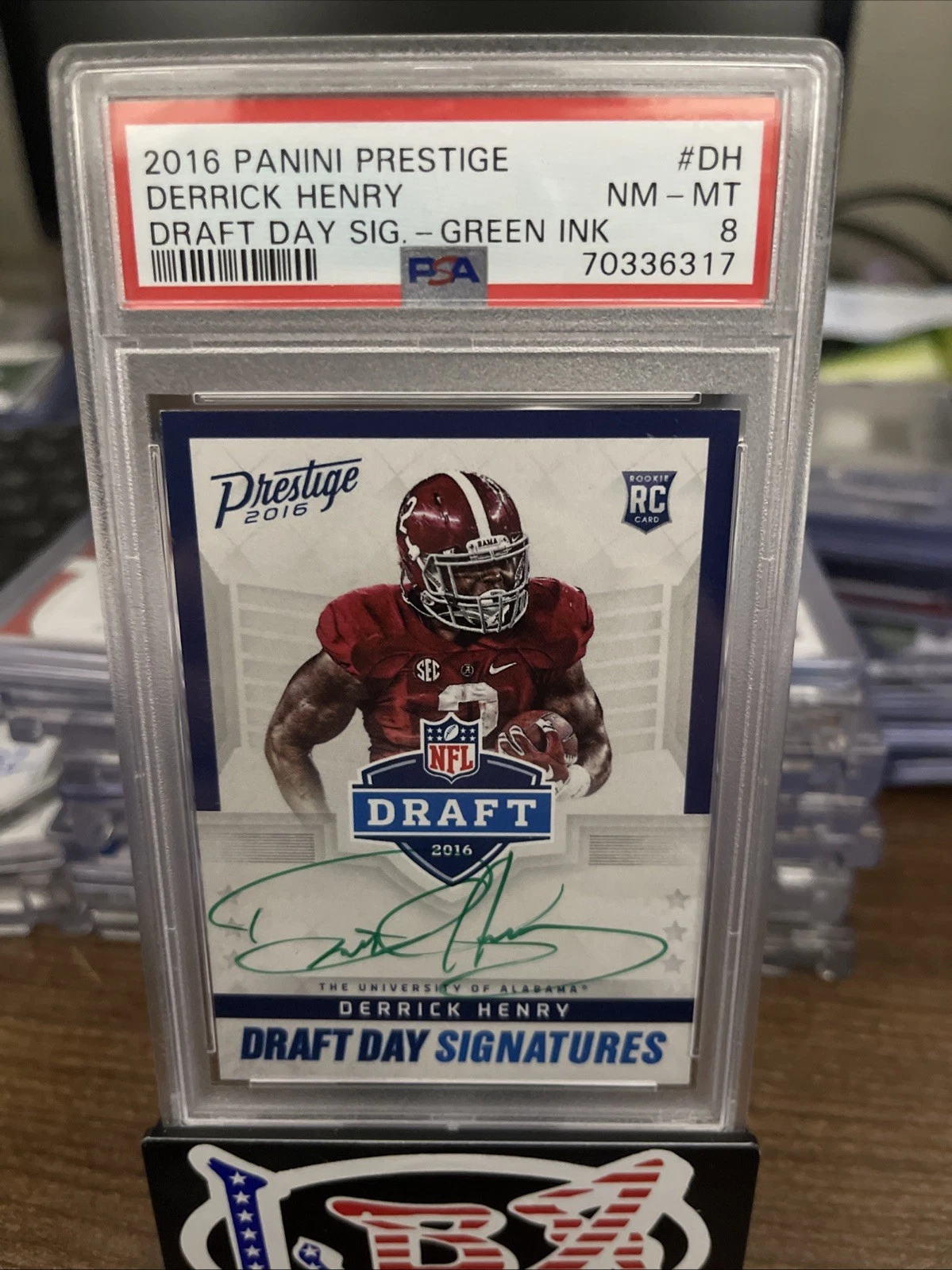 Derrick Henry Panini Prestige Draft Day Signatures #DH Green Ink