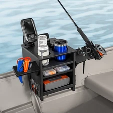 Jon Boat Rod Holder and Storage Organizer - John Boat Accessories for Fishing - 