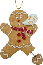 Gingerbread Man Cookie Oh Snap! Broken Leg Funny Christmas Tree Ornament